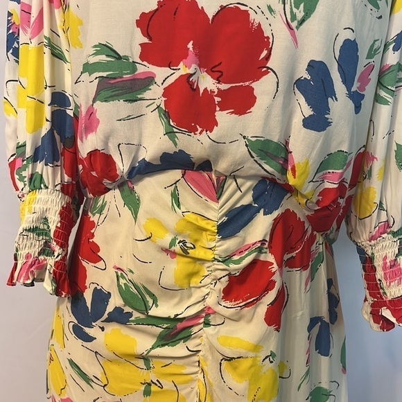 RIXO for Target Floral Mock Neck Cascade Ruffle Dress - Picture 5 of 13